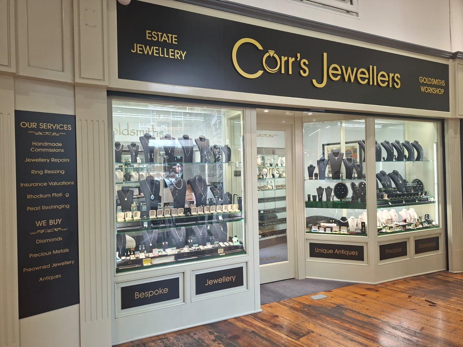 Corr's Jewellers storefront in the Powerscourt Centre