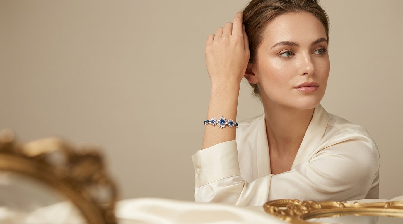 Model wearing a Corr's bracelet